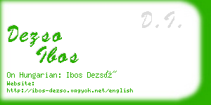 dezso ibos business card